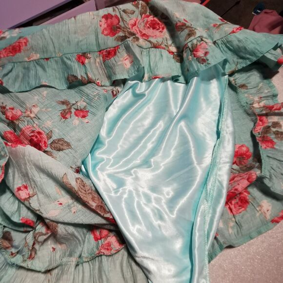 Cecil McBee Maxi Dress Size Small Floral Green Rose Gyaru Y2K Harajuku Kawaii S - Picture 4 of 13